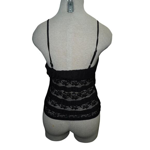 Forever 21 Black Lace Cami Tank Top Women’s Size Large Y2K Boho Festival - Picture 5 of 6